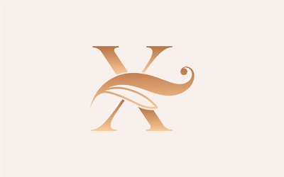 Doğal Masaj Güzellik Logo Şablonu X Harfi