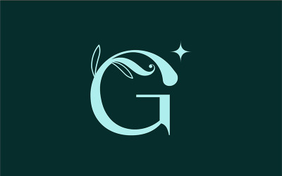 Elegante logo di bellezza floreale Logo reale G