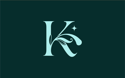 Elegante logo di bellezza floreale Logo reale k