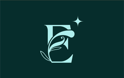 Elegante logotipo de belleza floral Royal Logo E