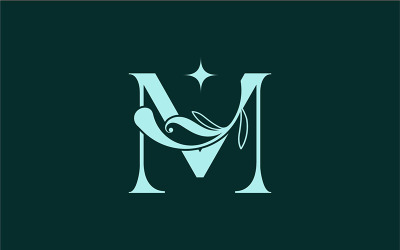 Elegante logotipo de belleza floral Royal Logo M