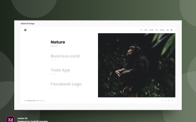 Interaktivní ukázka Hero Header Landing Page Adobe XD Template Vol 058