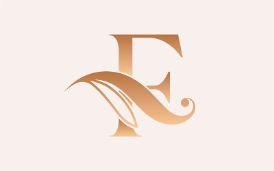 Modello di logo di bellezza per massaggi naturali Lettera F