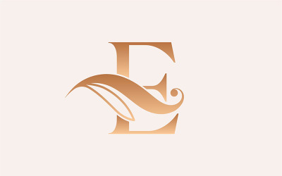 Naturalny masaż uroda Logo szablon list E