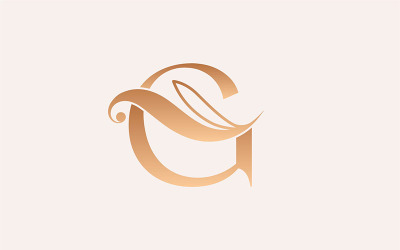 Naturalny masaż uroda Logo szablon list G