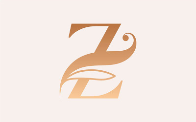 Naturalny masaż uroda Logo szablon list Z
