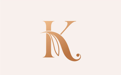 Plantilla de logotipo de belleza de masaje natural Letra K