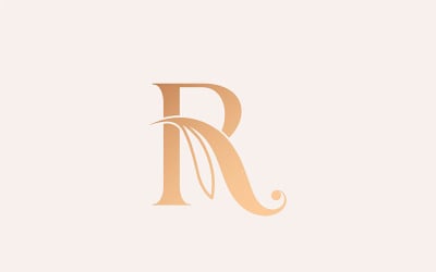 Природний масаж краси логотип шаблон літера R