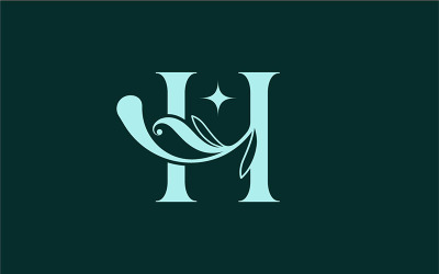 Stílusos virágos szépség logó Royal Logo H