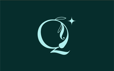Stylowe kwiatowe logo Beauty Królewskie logo Q