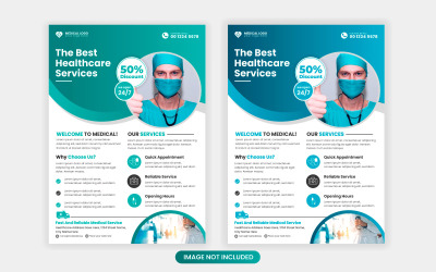 Tıbbi flayer Tasarım Şablonu Sağlık ve Tıbbi eczane el ilanı tasarımı