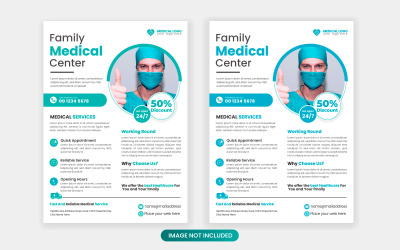 Vektor medicinsk flayer designmall Hälsovård och medicinsk apotek flygblad