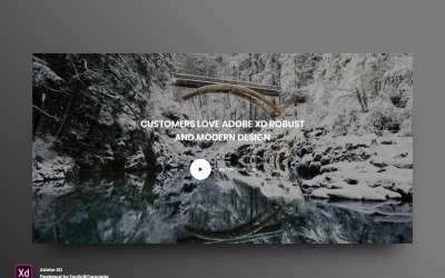 Video Section Hero Header Landing Page Adobe XD Template Vol 059