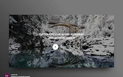 Videó szakasz hős fejléce nyitóoldal Adobe XD sablon Vol 059
