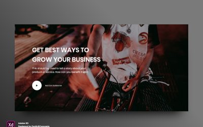 Videosectie Hero Header Landingspagina Adobe XD-sjabloon Vol 060