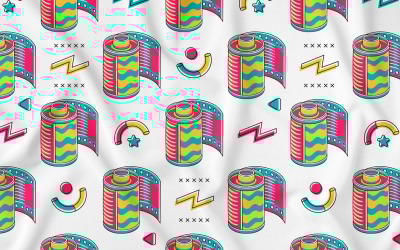 Camera Roll Film (90&amp;#39;s Vibe) Vector de patrones sin fisuras
