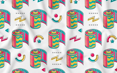 Camera Roll Film (90&#039;s Vibe) Seamless Pattern Vector