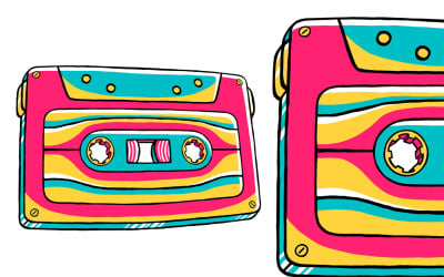 Cassette (90&amp;#39;s Vibe) Ilustración vectorial
