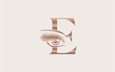 Design de logotipo de marca Beauty Cosmetic E