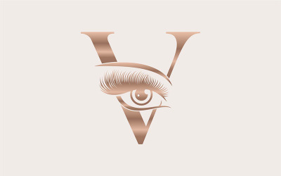 Design de logotipo de marca Beauty Cosmetic V