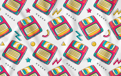 Floppy Disk (90-es évek hangulata) Seamless Pattern Vector
