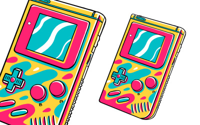Game Boy (ambiente de los 90) ilustración vectorial