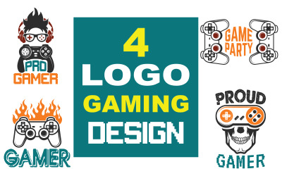 4 plantillas de diseño de logotipos para juegos