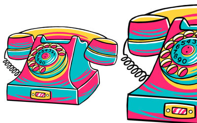 Telephone (90&#039;s Vibe) Vector Illustration