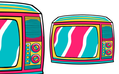 Televisie (90&amp;#39;s Vibe) Vector Illustratie