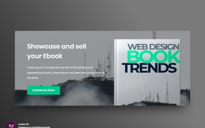 Call-to-action Hero Header-bestemmingspagina Adobe XD-sjabloon Vol 078