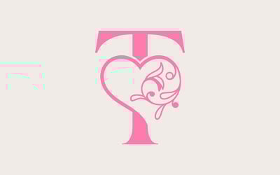 Cuore Rose Gold Beauty Lettera T
