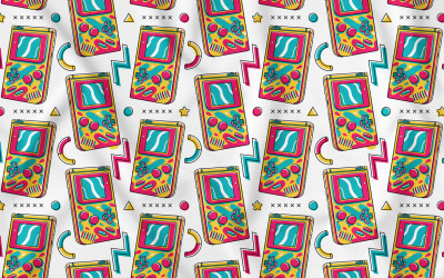 Game Boy (90&amp;#39;s Vibe) Seamless Pattern vettore