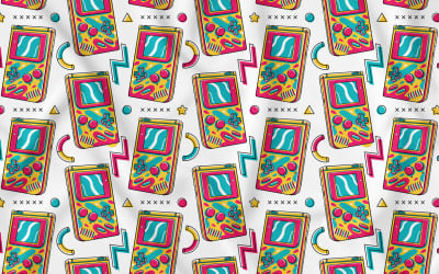 Game Boy (90&#039;s Vibe) Seamless Pattern Vector