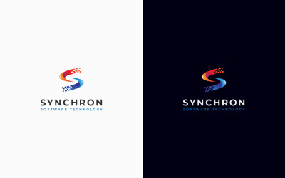 Logotipo de tecnología de letra creativa S