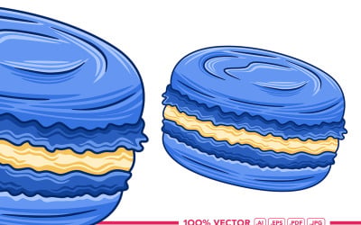 Macaroon Vector in Flat Design Style