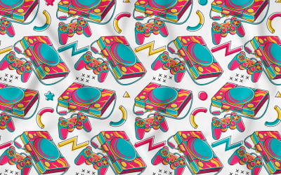Retro Game Console (90&#039;s Vibe) Seamless Pattern Vector