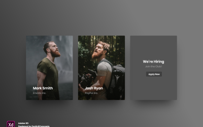 Teamsectie Hero Header Landingspagina Adobe XD-sjabloon Vol 083