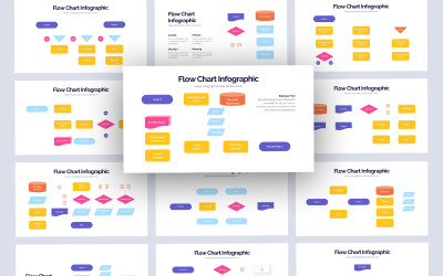 Affärsflödesschema Infographic Google Slides mall