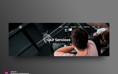 Avsnittstitel Hero Header Landing Page Adobe XD Template Vol 085