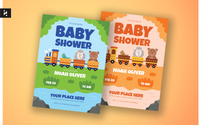 Baby Shower Meghívó - Aranyos erdei téma