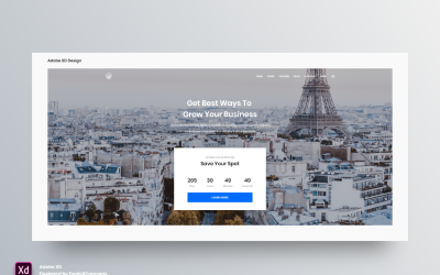 Hero Header Landing Page Adobe XD Template Vol 095