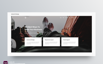 Hero Header Landing Page Adobe XD-Vorlage Vol. 094