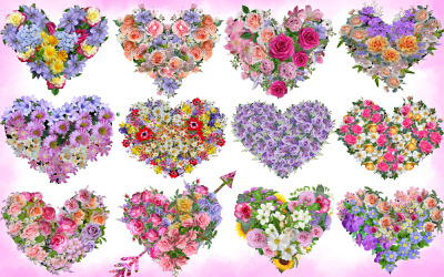 Кліпарт «Квіткове серце», ілюстрація «Квіткове серце».