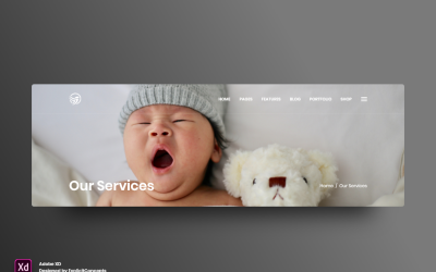 Název sekce Záhlaví hrdiny Vstupní stránka Adobe XD Template Vol 089