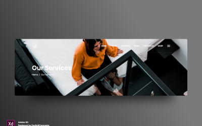 Section Title Hero Header Landing Page Adobe XD Template Vol 086