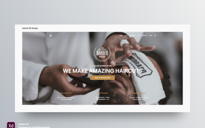 Hero Header-bestemmingspagina Adobe XD-sjabloon Vol 105