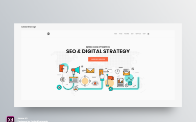 Hero Header Landing Page Adobe XD Template Vol 106