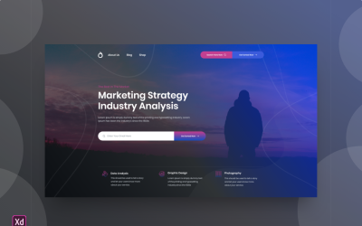 Hero Header Landing Page Adobe XD Template Vol 141