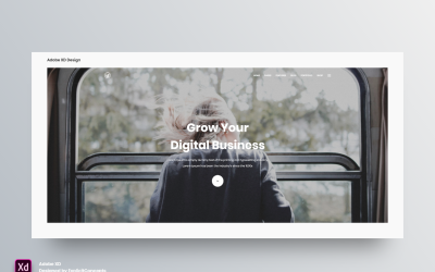 Hero Header Landing Page Adobe XD-Vorlage Vol. 107
