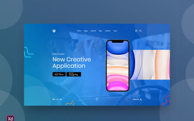 Hero Header Landing Page Adobe XD-Vorlage Vol. 135